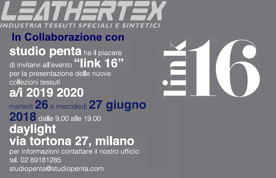 LINK16 NUOVE COLLEZIONI TESSUTI AI-2019 MILANO